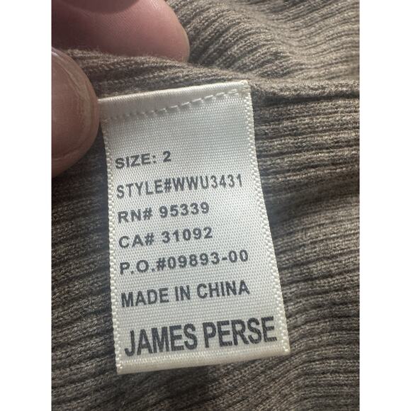 James Perse Wool Cashmere Loose Knit V-Neck Mini Dress Taupe Size 2 Small - Picture 8 of 9